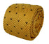 yellow gold knitted tie with brown pin spots heart design